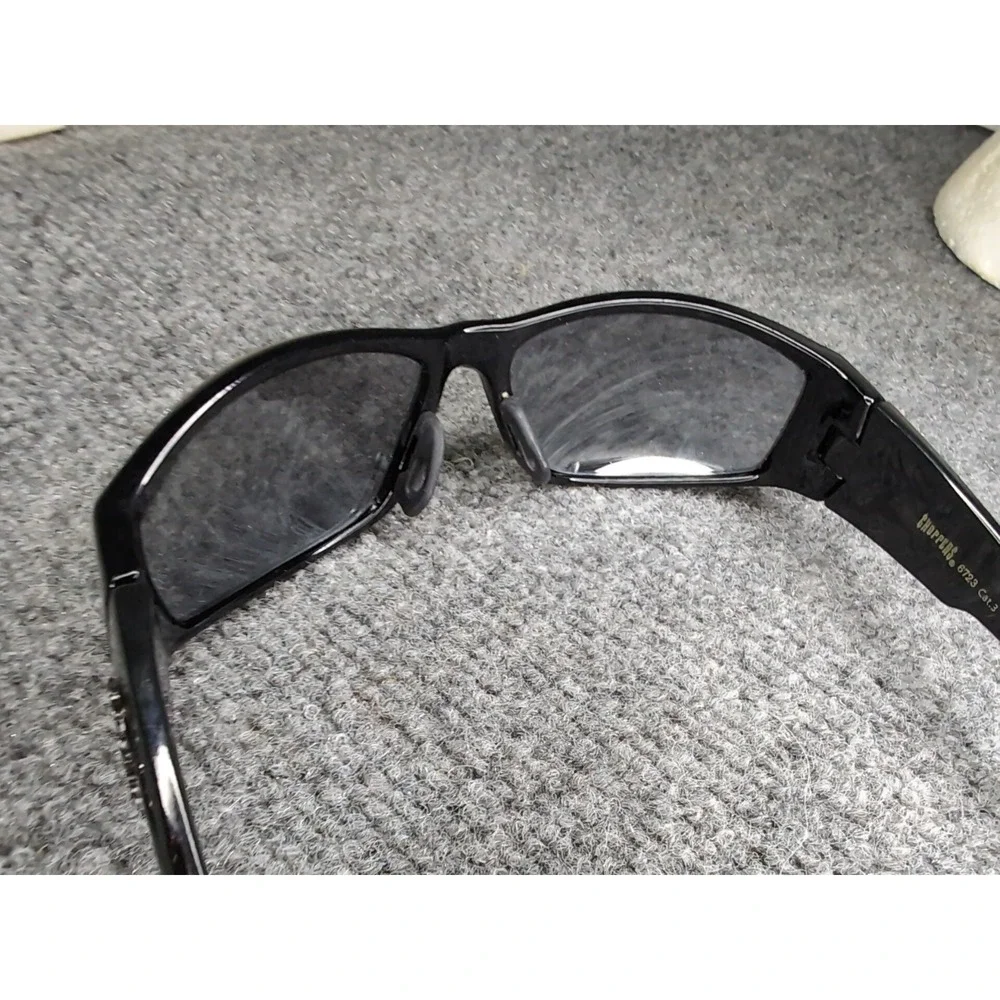 Choppers Biker Mirrored Flame Sunglasses Black And Silver‎ 3D Flames